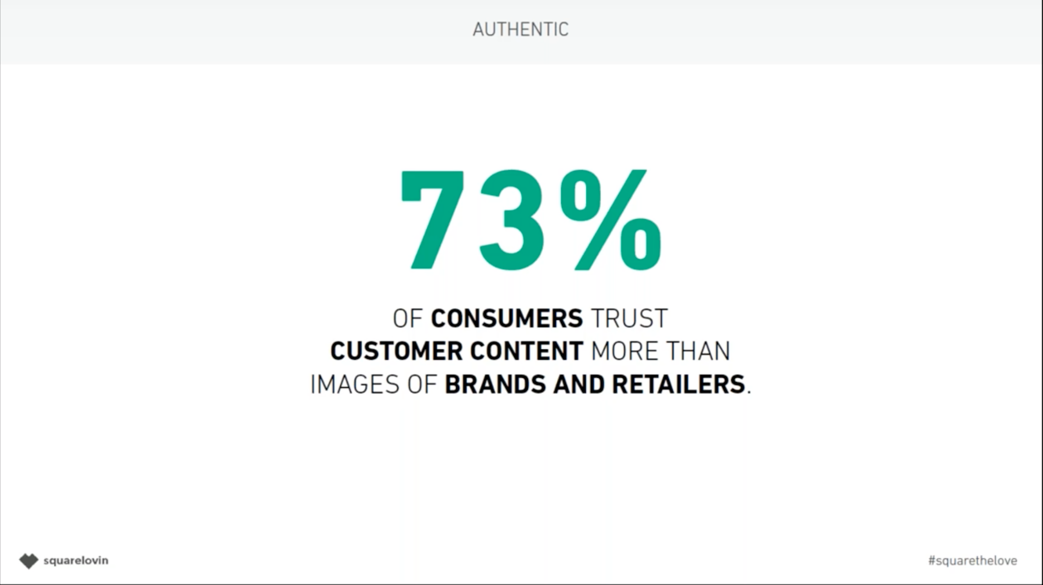 Screenshot of user generated content webinar showing that consumers trust UGC more than brands