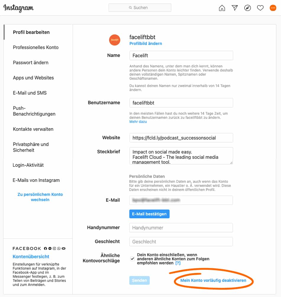 Wie Du Deinen Instagram Business Account deaktivieren kannst